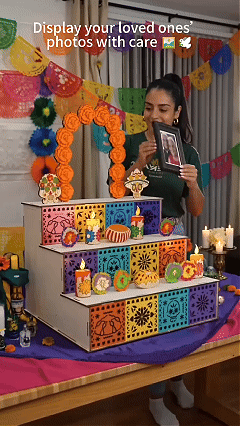 MemoraViva – 3-Tier Day of the Dead Remembrance Altar