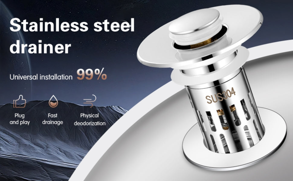 PureDrain – Stainless Steel Pop-Up Drain Stopper