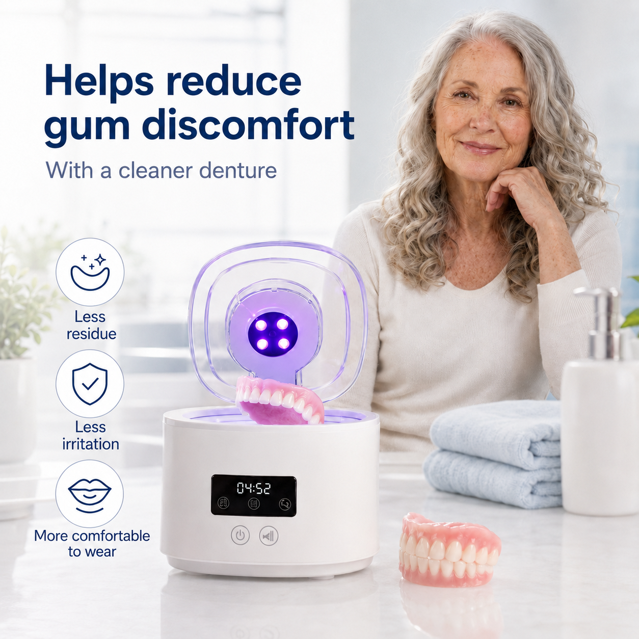 DentureGlow – Ultrasonic & UV-C Denture Cleaner