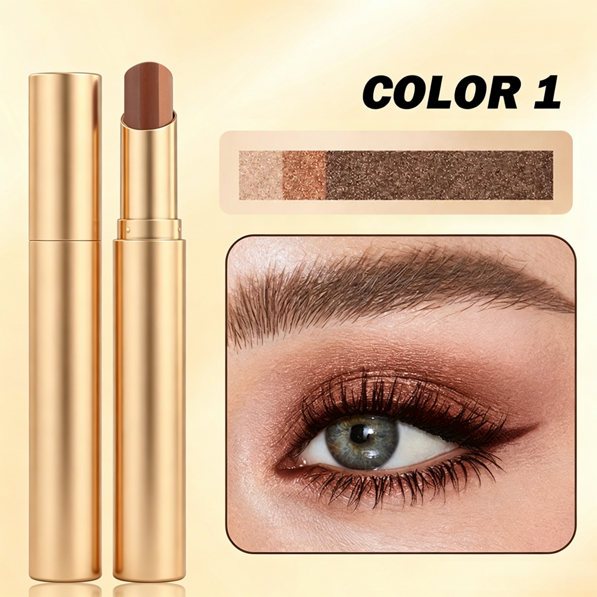 GlowMuse – 3-In-1 Waterproof Shimmer Eyeshadow Stick