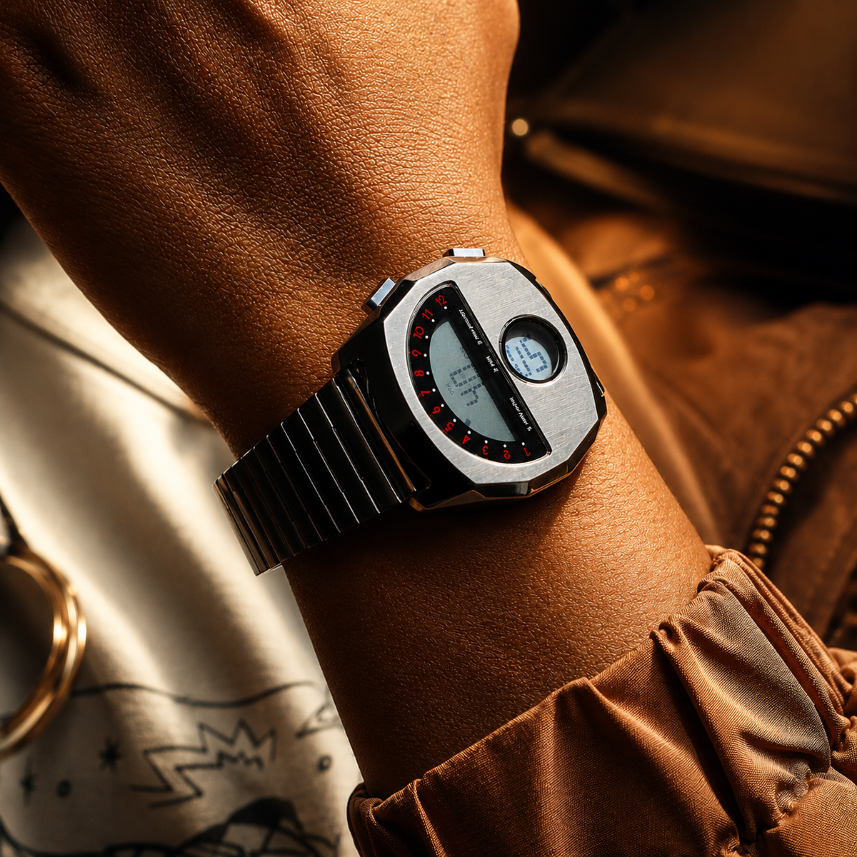 AeroChron – Futuristic Stainless Steel Watch