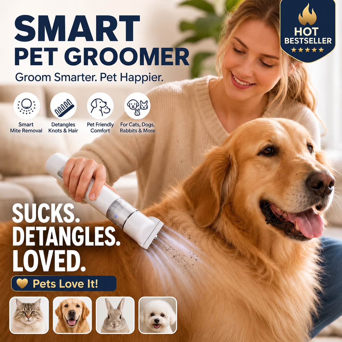 PawVanta – Electric Pet Grooming & Flea Removal Comb