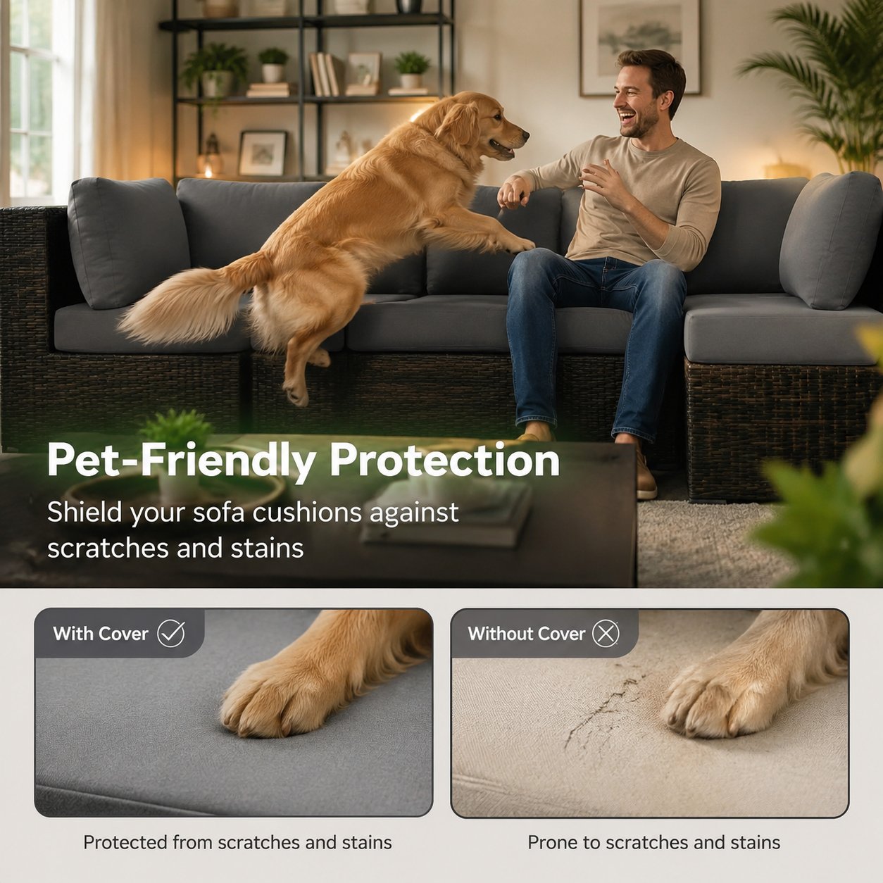 CushionLuxe – Stretch Sofa & Outdoor Cushion Covers