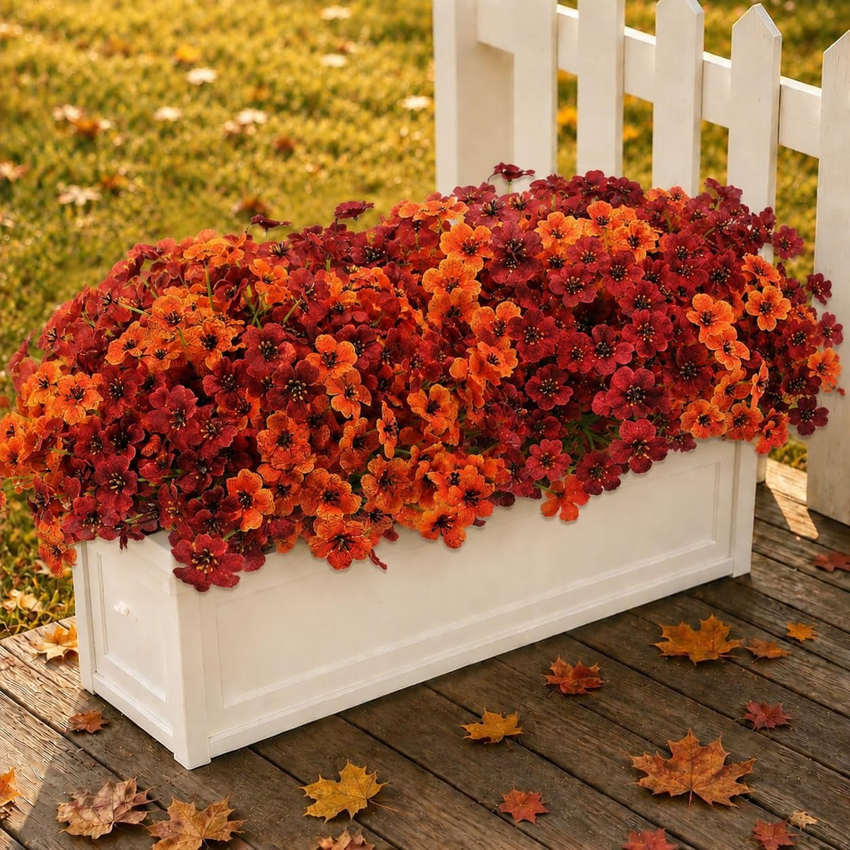 HarvestLoom – 12-Piece UV-Resistant Autumn Flower Bouquet