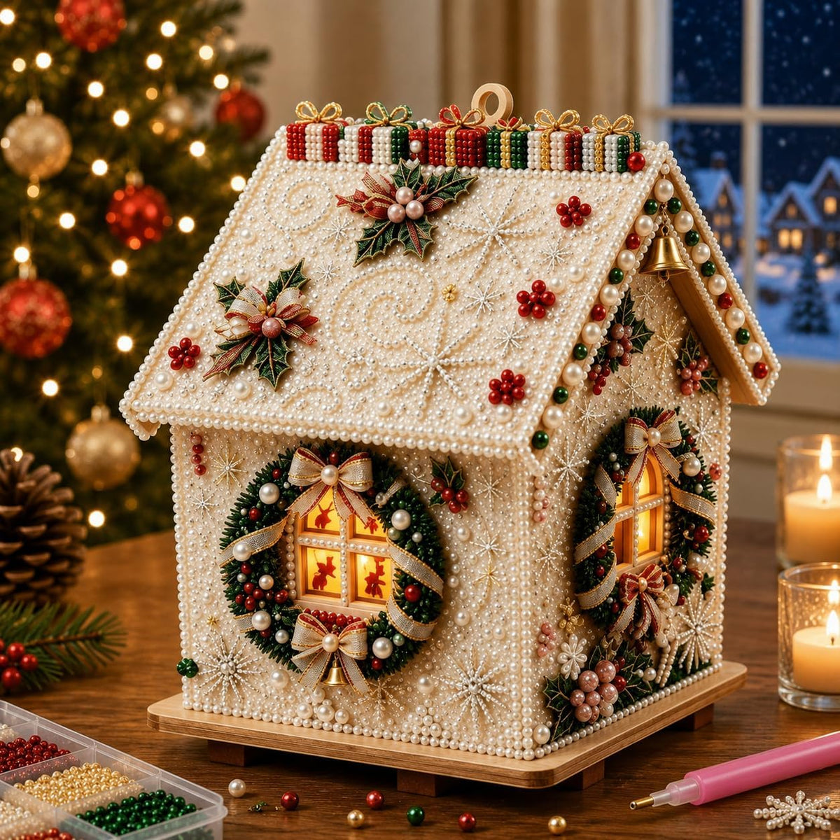 MerryCottage – Sparkling Christmas Diamond Art House