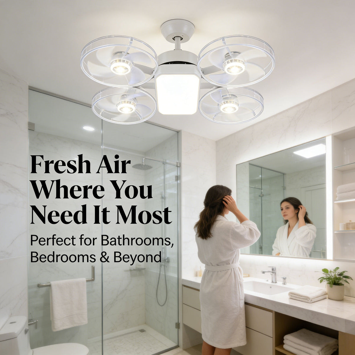 AeroLuxe – Foldable Blade Ceiling Fan Light