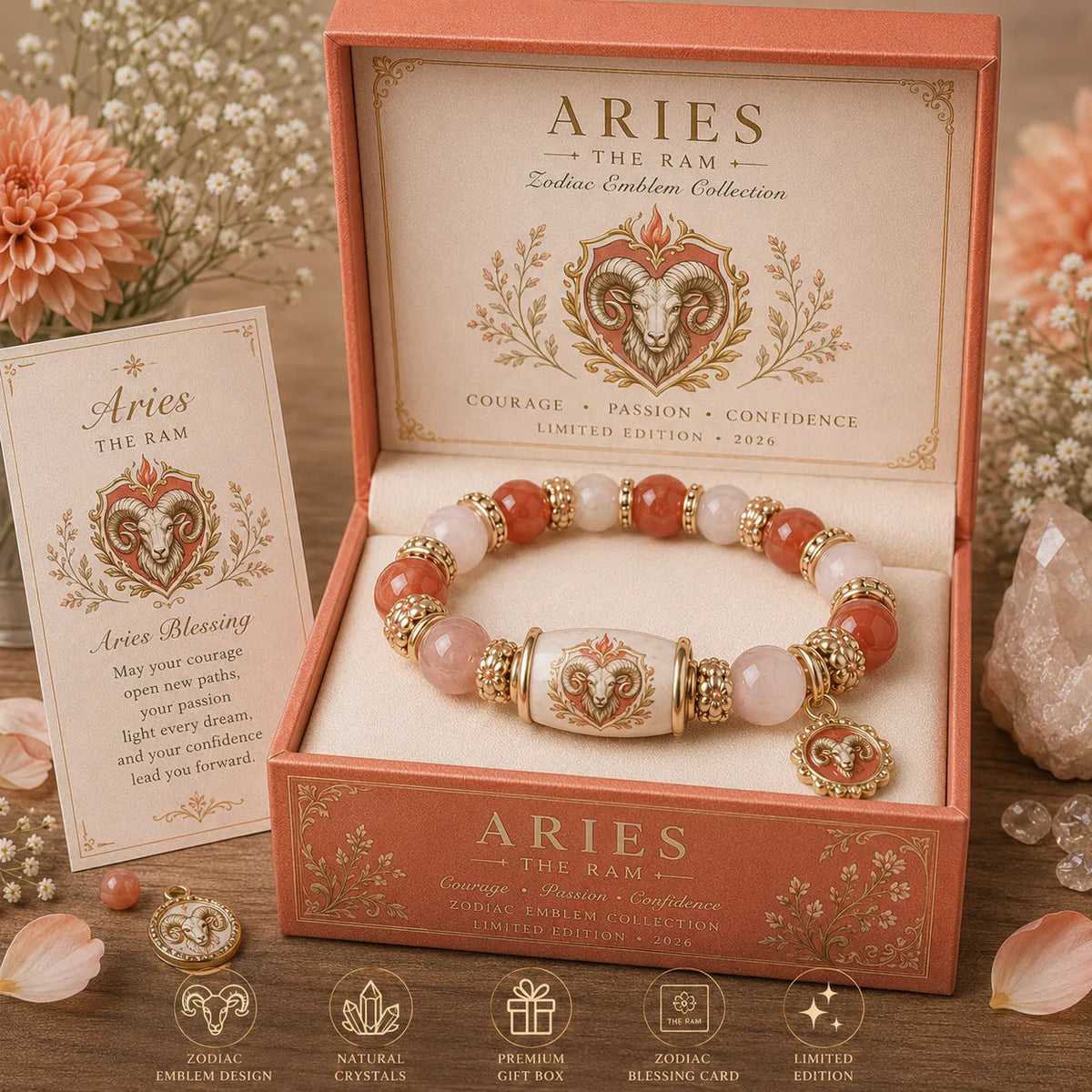ZodiacBloom – Birth Sign Stone Charm Bracelet