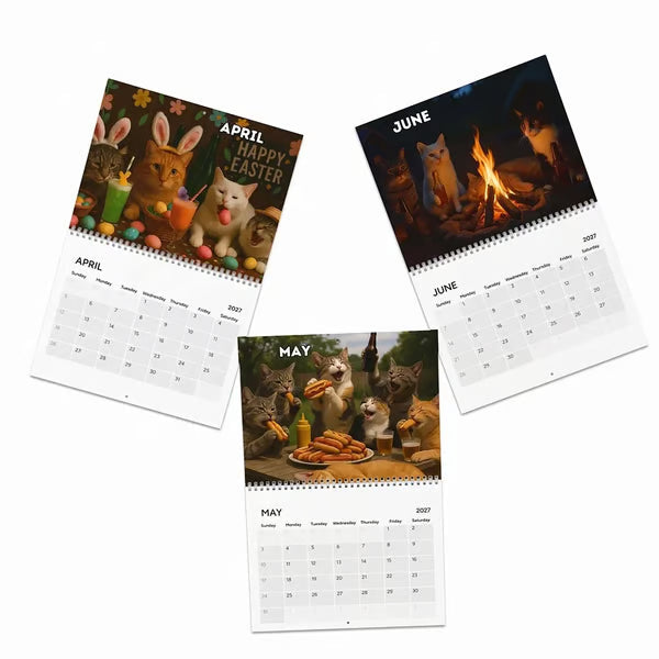 Paws & Pints – Humorous Cats 2027 Wall Calendar
