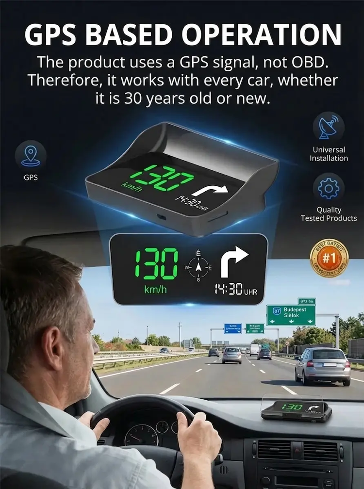 DriveSight – Smart GPS Head-Up Display Speedometer