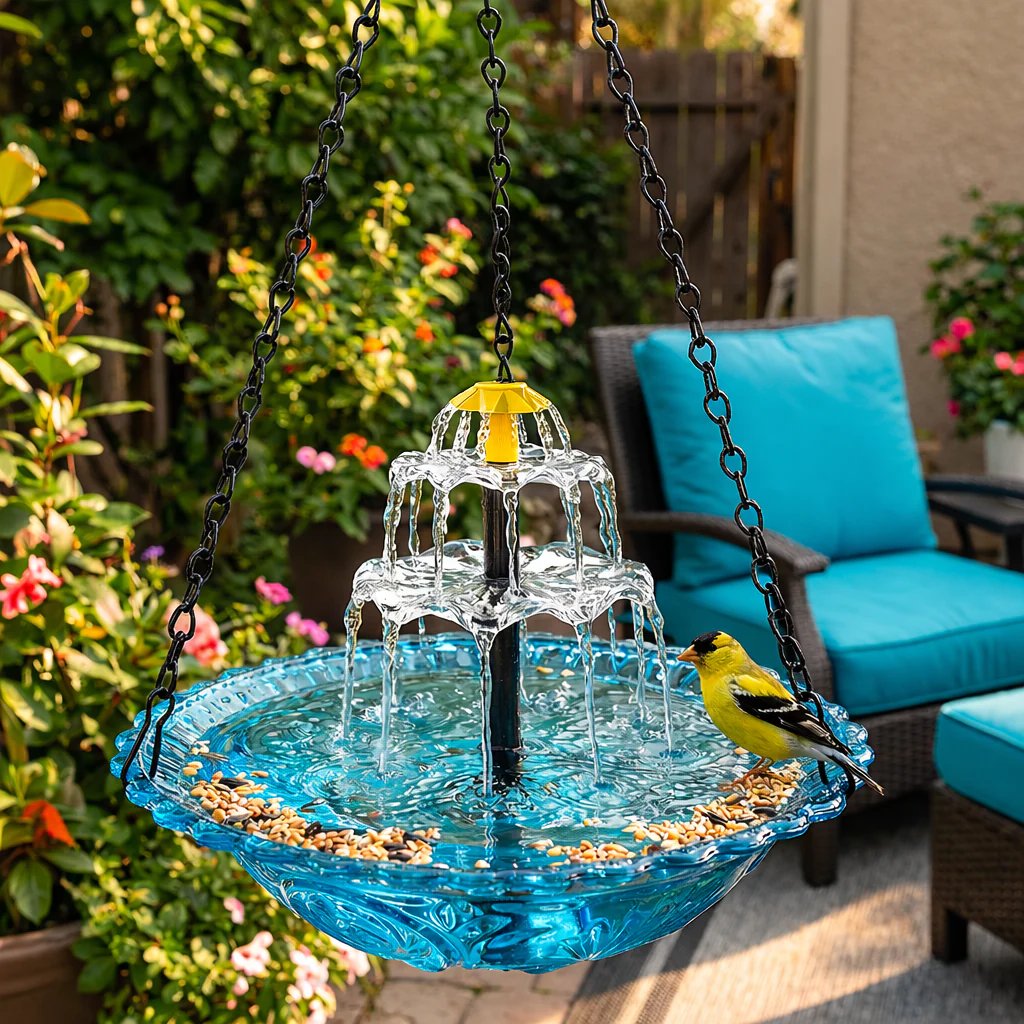 BirdOasis – Solar Hanging Cascade Fountain