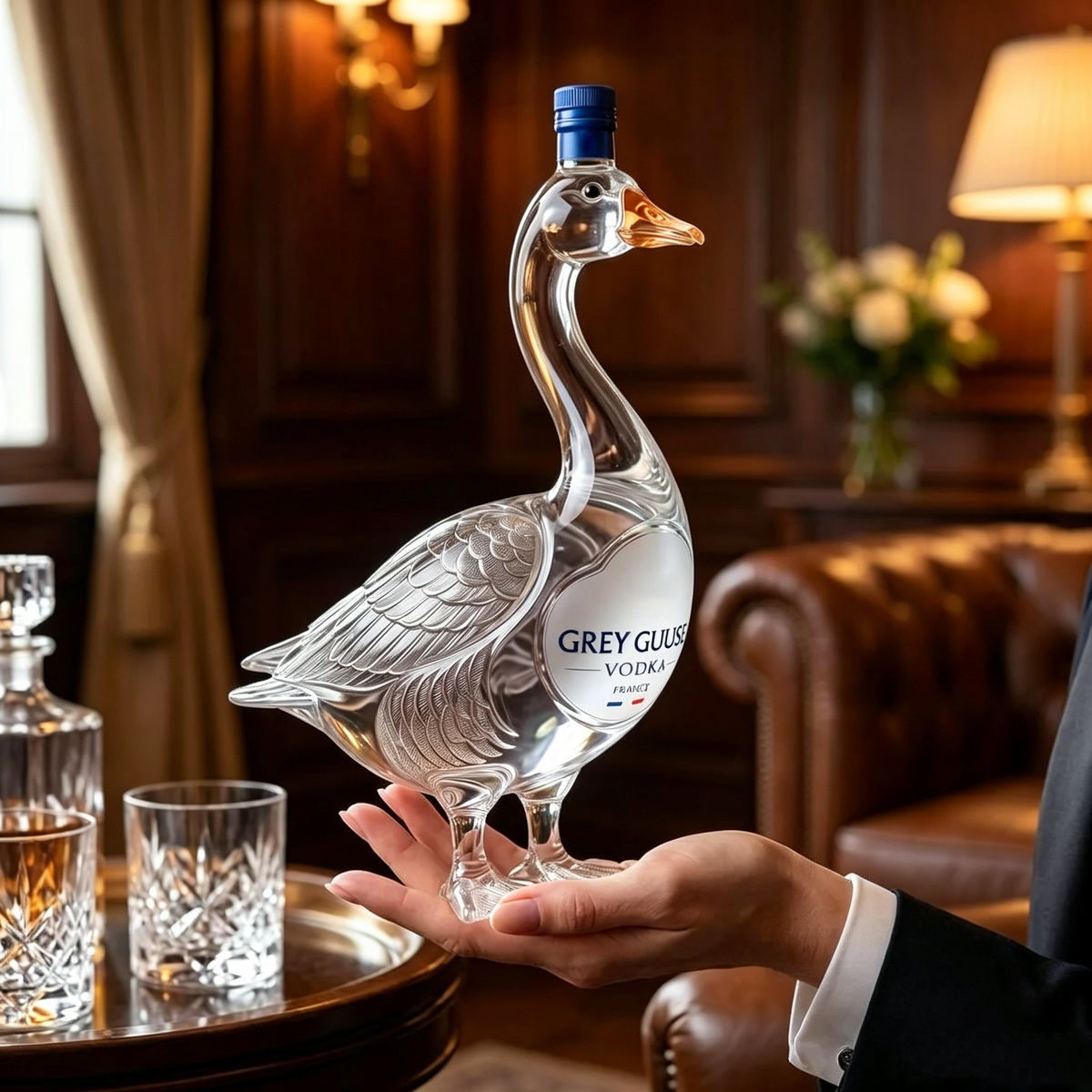 GooseCharm – Premium 3D Glass Display Figurine