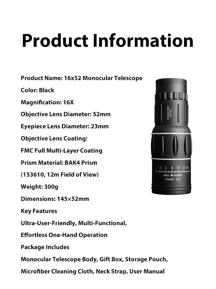TrailVanta – 100X HD Waterproof Monocular Telescope