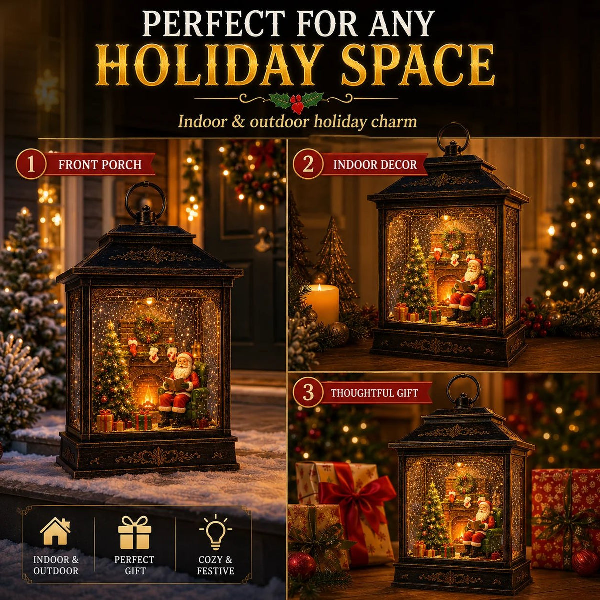 FrostGlow – Santa Magical Fireplace Lantern