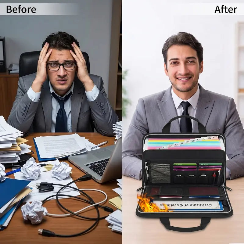 EmberVault – Fire-Resistant A4 Document Organizer Bag