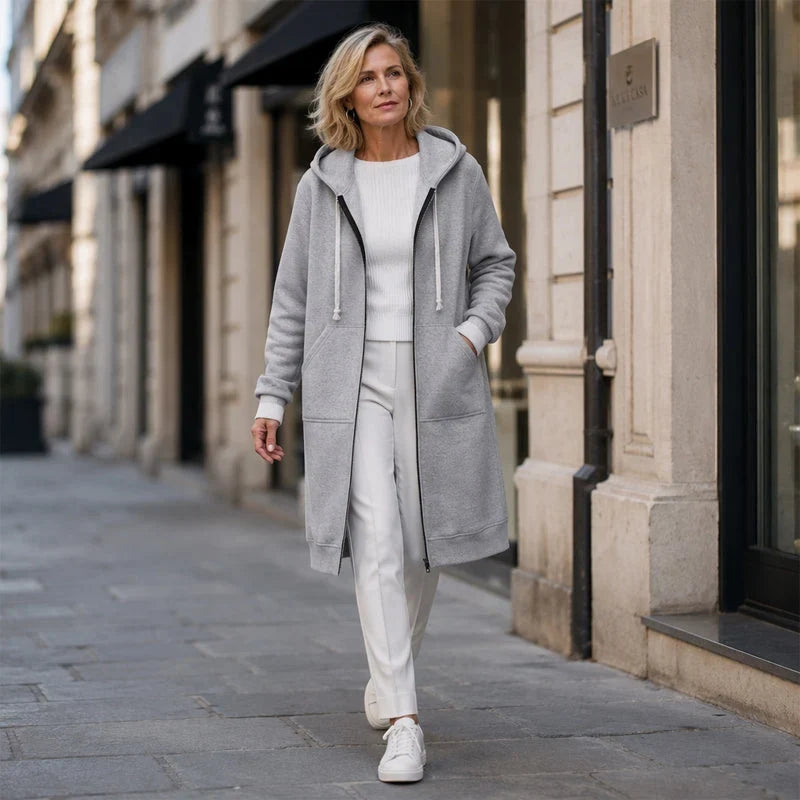CozyHaven – Women’s Long Zip-Up Fleece Hoodie