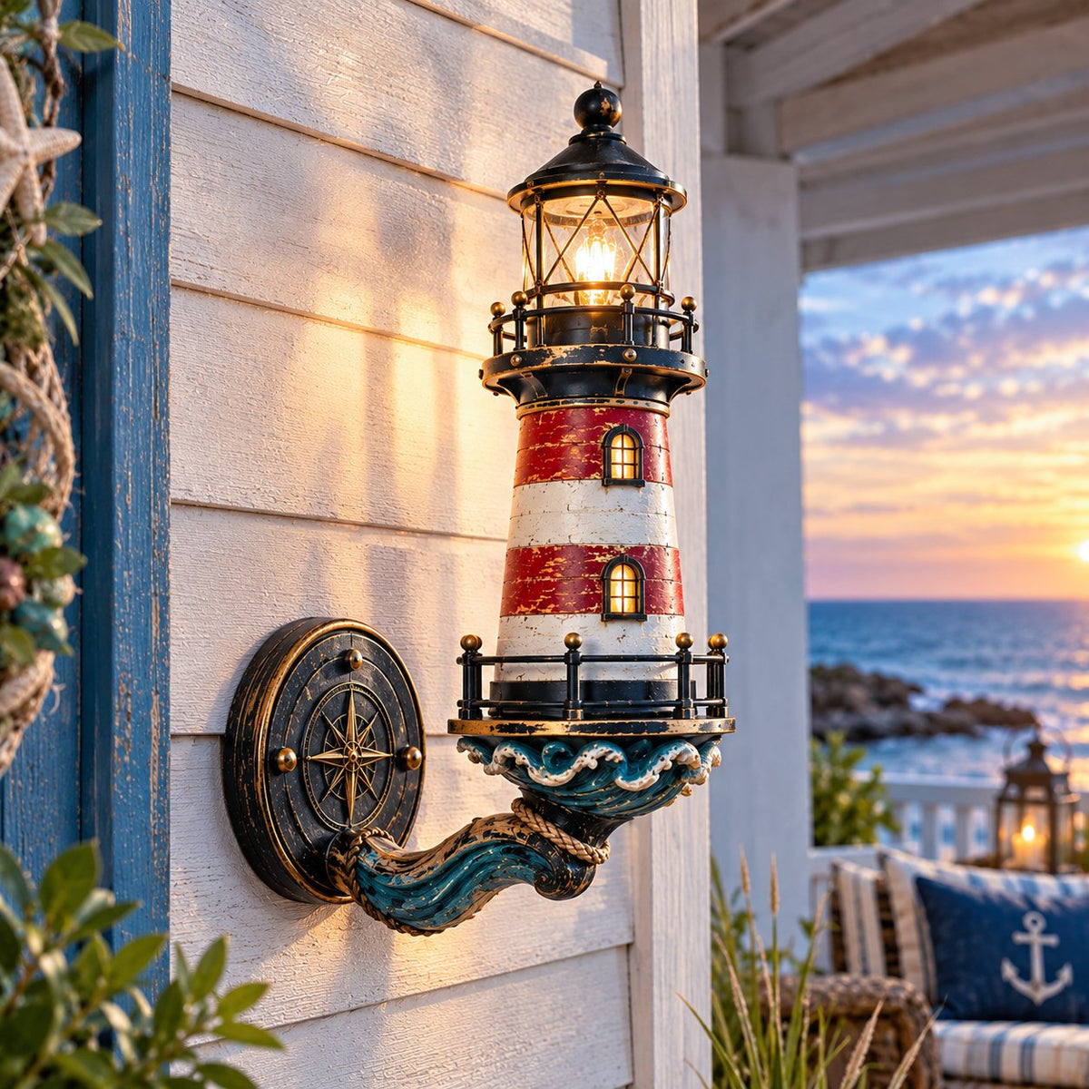 HarborLume – Vintage Coastal Lighthouse Wall Light