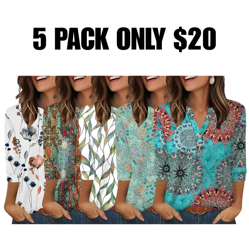 SiennaStyle – Flowy Henley Blouse