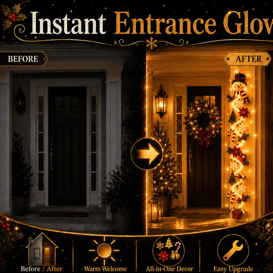 MerryGlow – Cascading Christmas Lighted Door Hanger