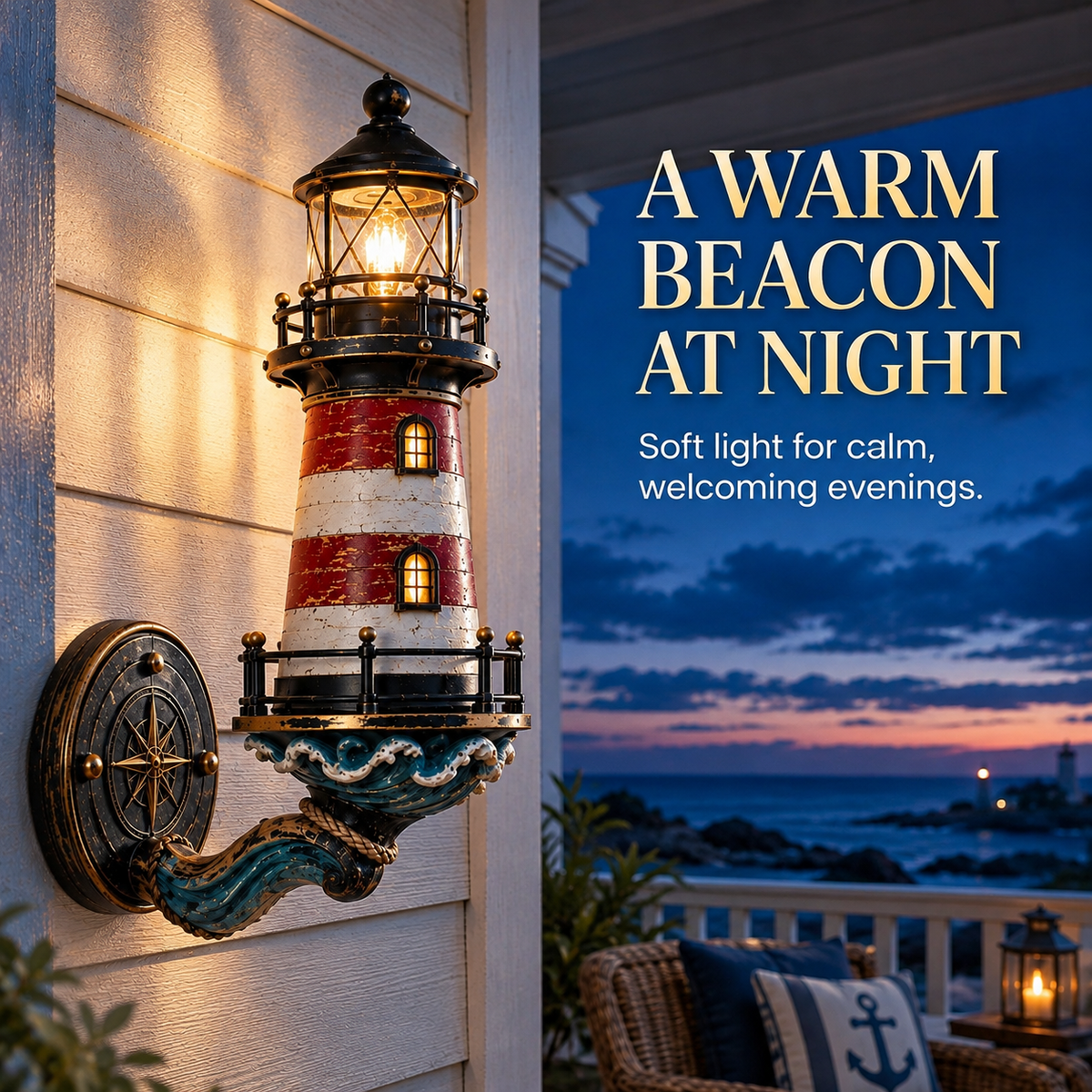 HarborLume – Vintage Coastal Lighthouse Wall Light