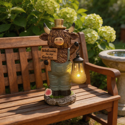 MeadowGuard – Solar Highland Bull Decor