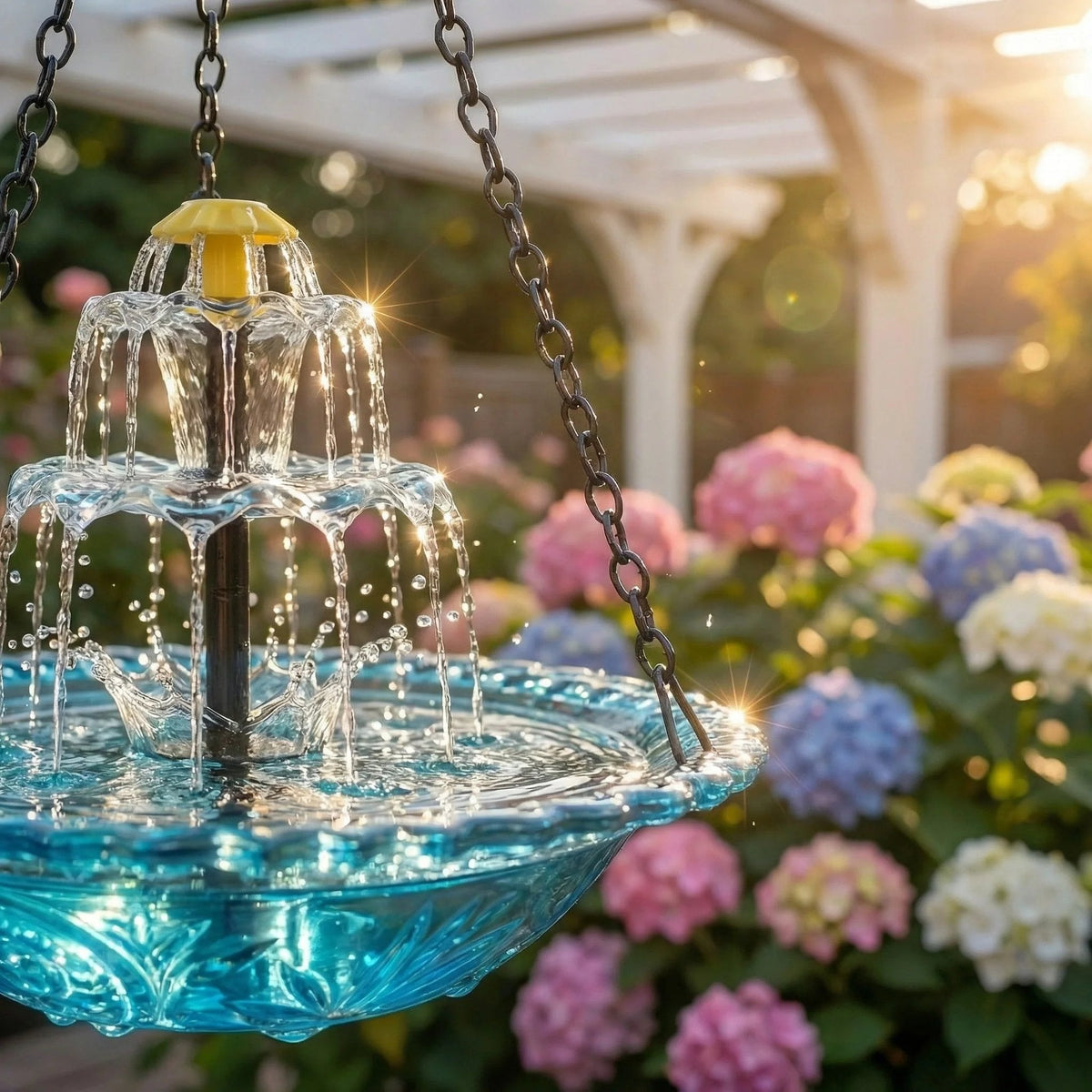 BirdOasis – Solar Hanging Cascade Fountain