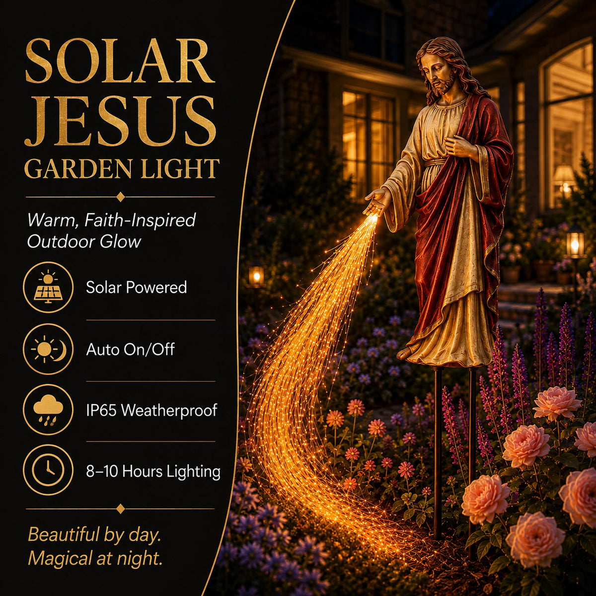 FaithGlow – Solar Jesus Fiber Optic Garden Light