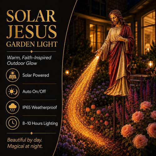 FaithGlow – Solar Jesus Fiber Optic Garden Light
