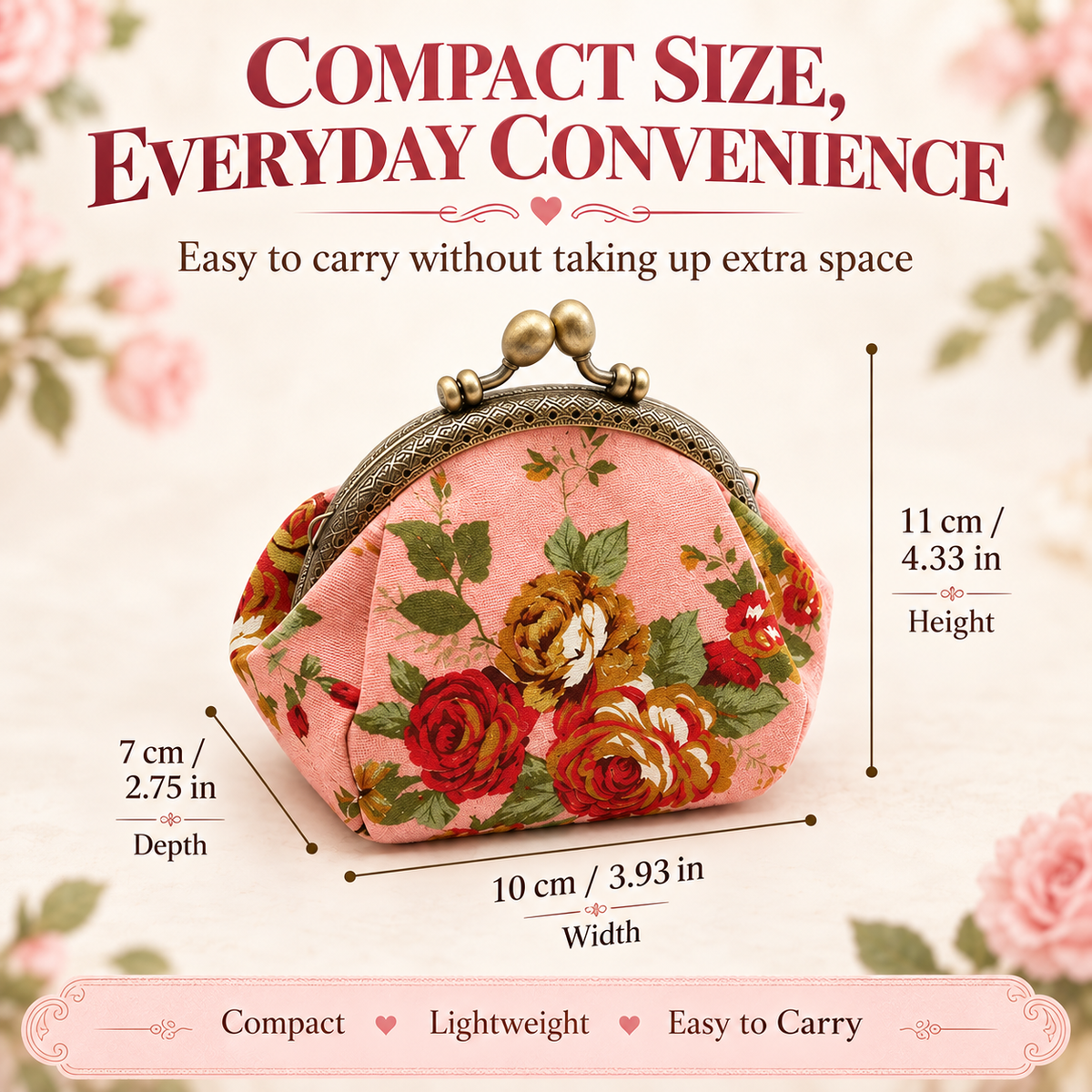 BloomBelle – Vintage Floral Mini Purse