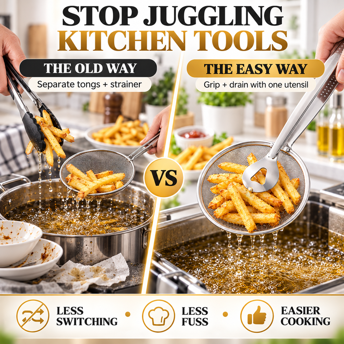 CrispCatch – 2-in-1 Frying Food Drainer
