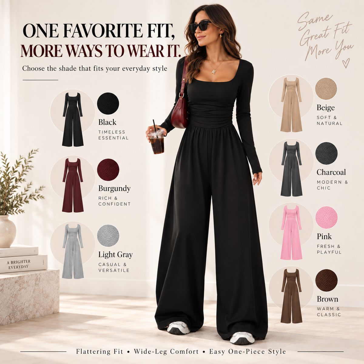 LunaBelle – Women’s Square-Neck Jumpsuit