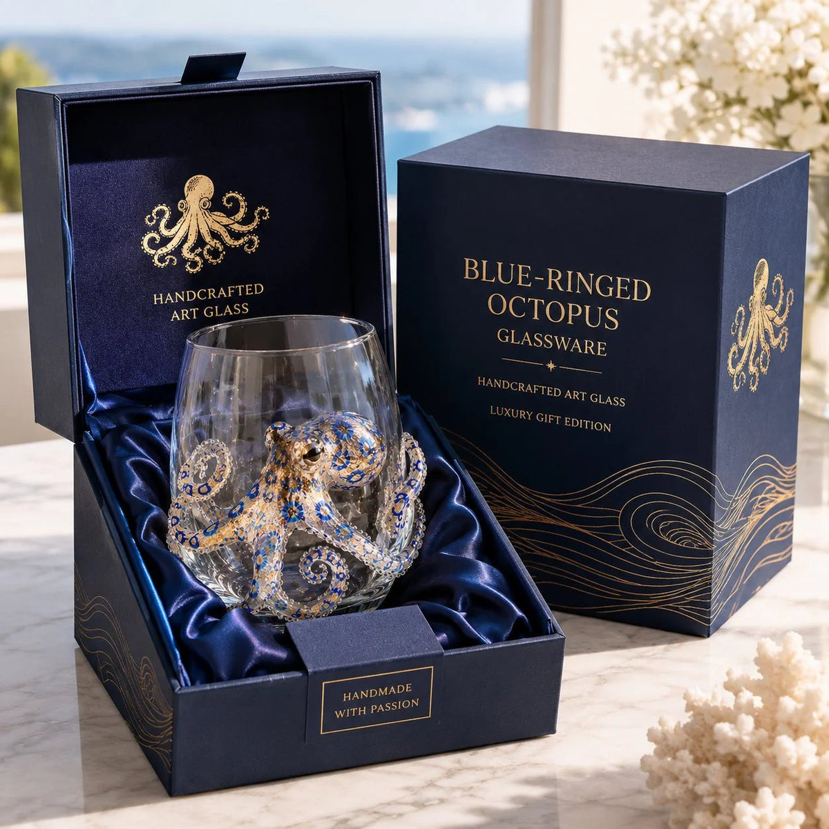 AquaElegance – Coastal Octopus Bar Glass
