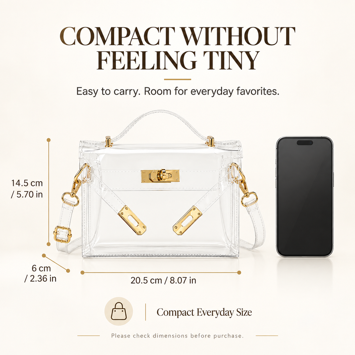 LuCentra – Clear 3-Way Carry Handbag
