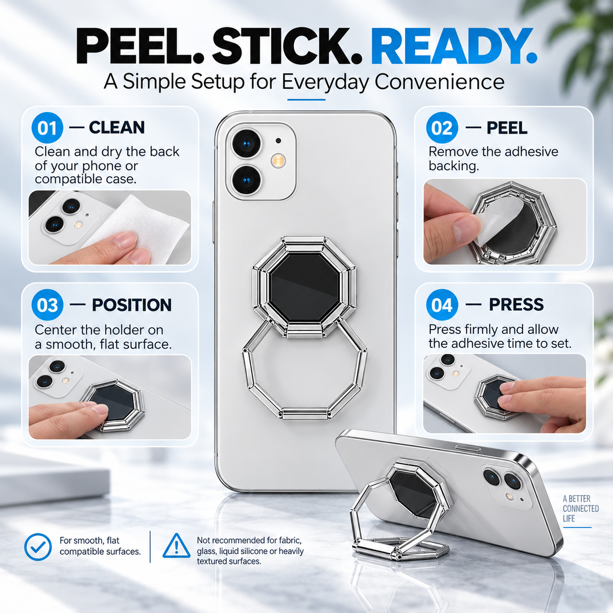 VeloPivot – 360° Rotating Foldable Phone Ring Stand