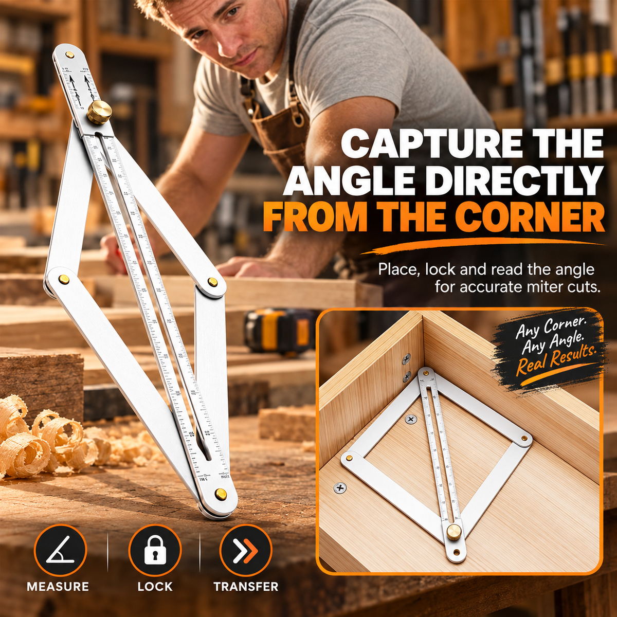 AngleCraft – Adjustable Corner Angle Finder & Miter Tool