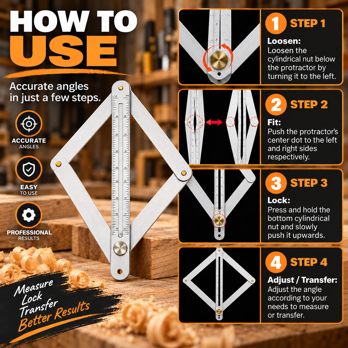 AngleCraft – Adjustable Corner Angle Finder & Miter Tool