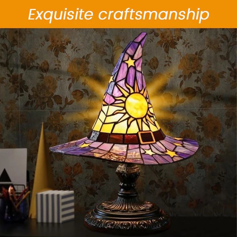 MysticGlow – Witch Hat Stained Glass Night Light