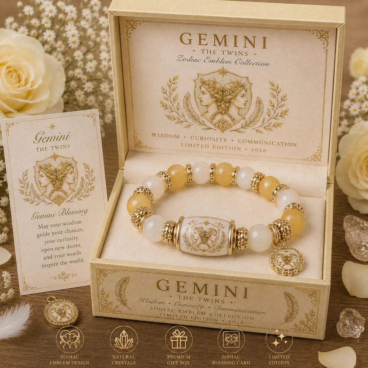 ZodiacBloom – Birth Sign Stone Charm Bracelet
