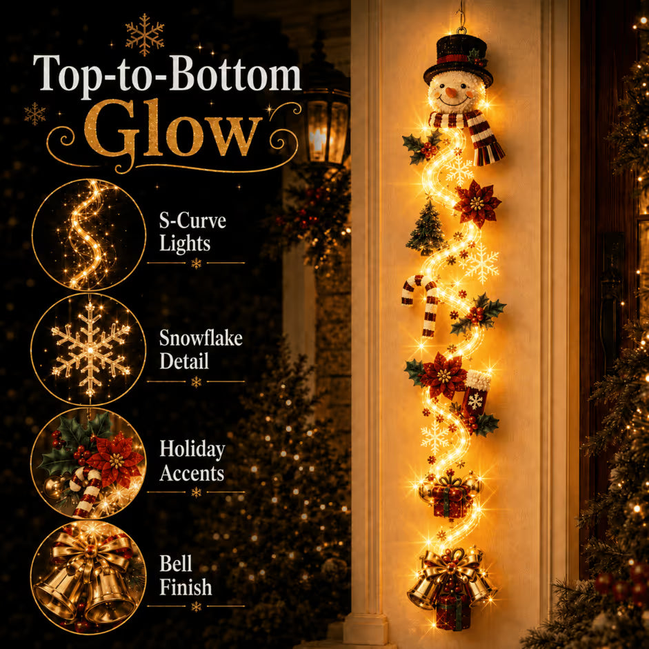 MerryGlow – Cascading Christmas Lighted Door Hanger