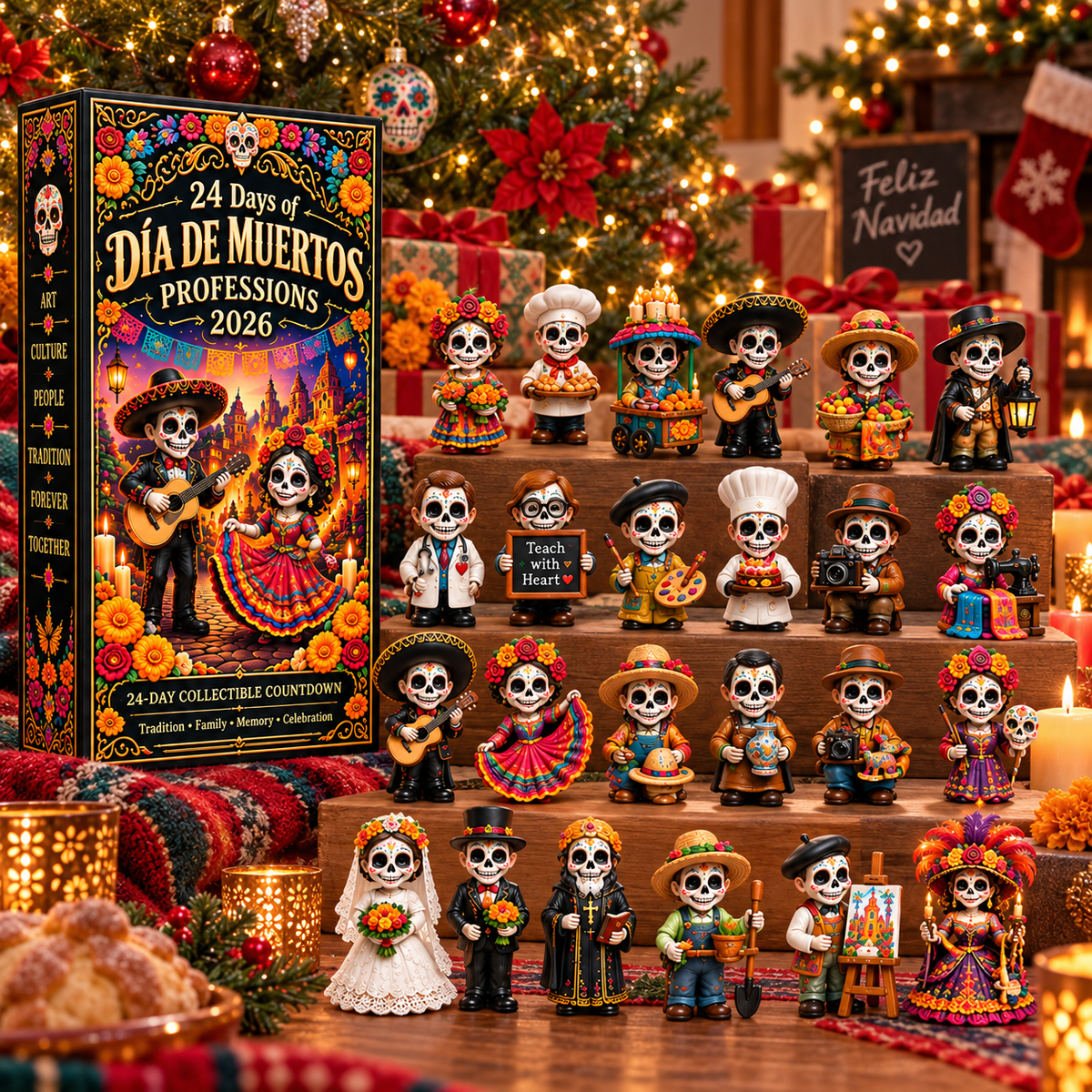 HeritageViva – 24 Unique Calavera Miniatures Countdown