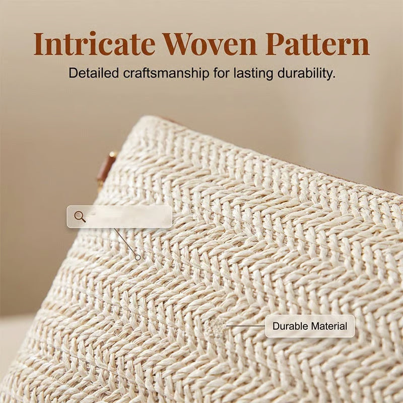 SoléaMuse – Woven Straw Shoulder Clutch Bag
