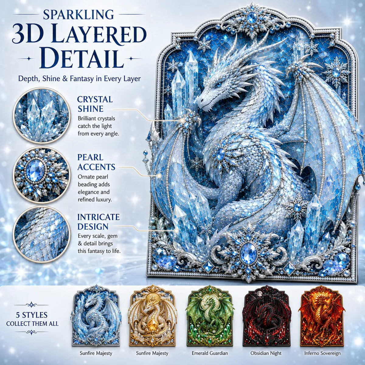 DragonCrest – 3D Fantasy Diamond Painting Kit