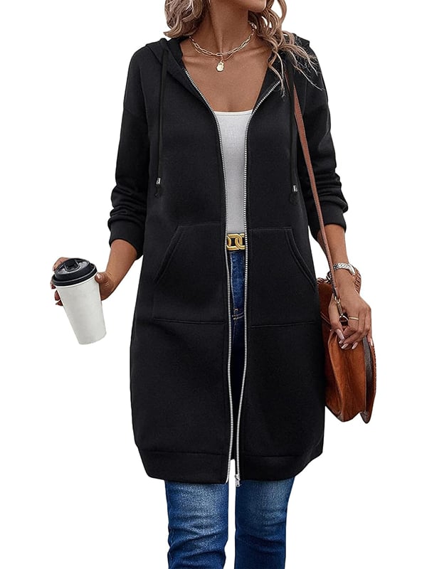 CozyHaven – Women’s Long Zip-Up Fleece Hoodie