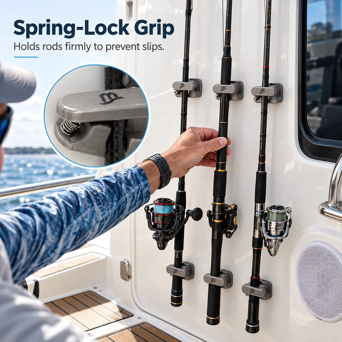 RodMate – Compact Spring-Release Fishing Rod Holder