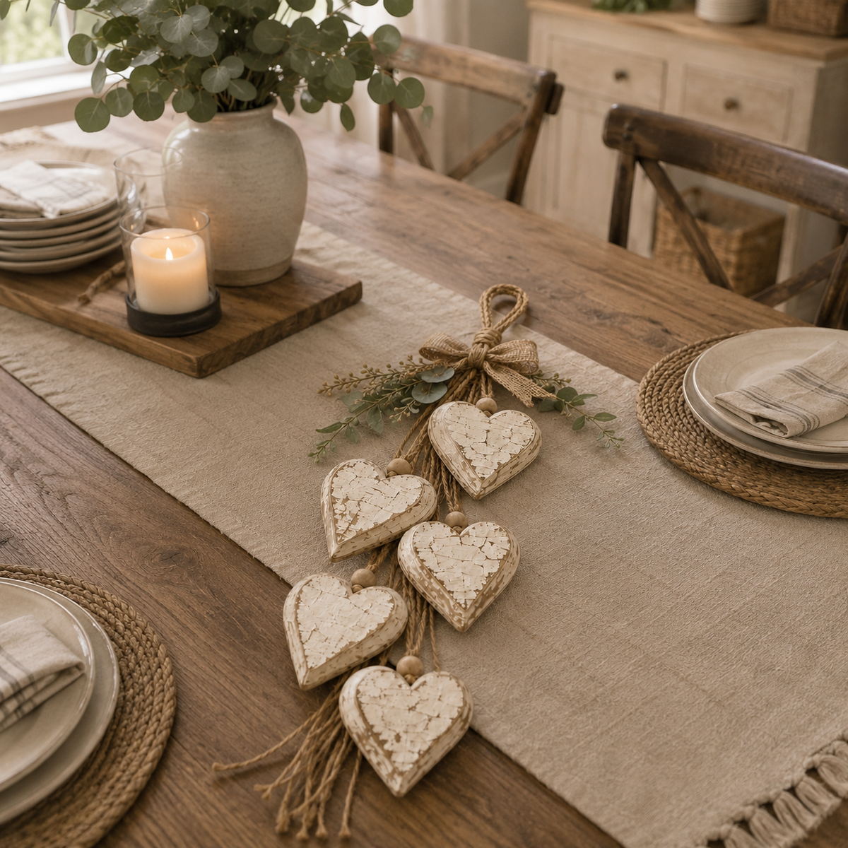 HeartHaven – Rustic Hanging Heart Wall Decor