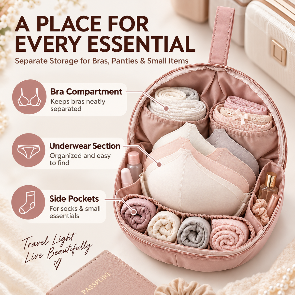 LugaVelle – Travel Lingerie Organizer Bag
