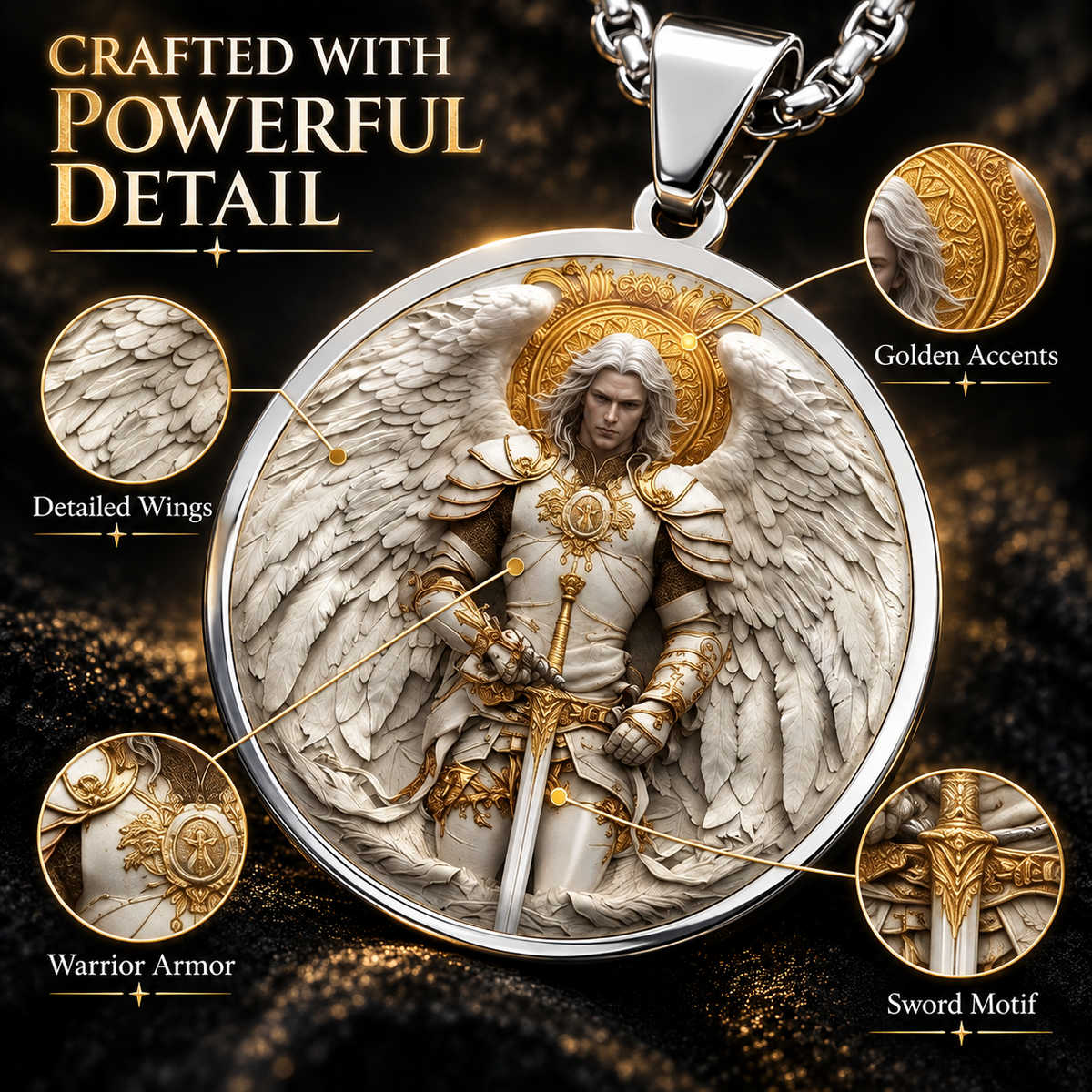 GuardianSoul – Angel Warrior Men’s Necklace