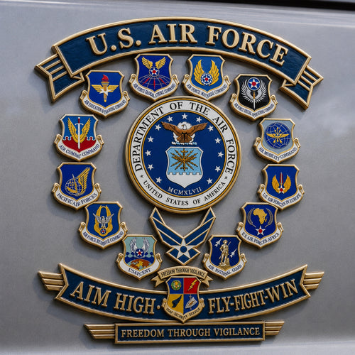 ✈️U.S. Air Force “Aim High • Fly-Fight-Win” Heritage Tribute Metal Car Emblem