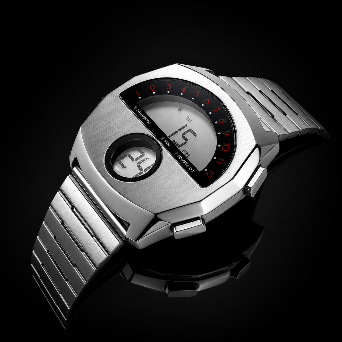 AeroChron – Futuristic Stainless Steel Watch