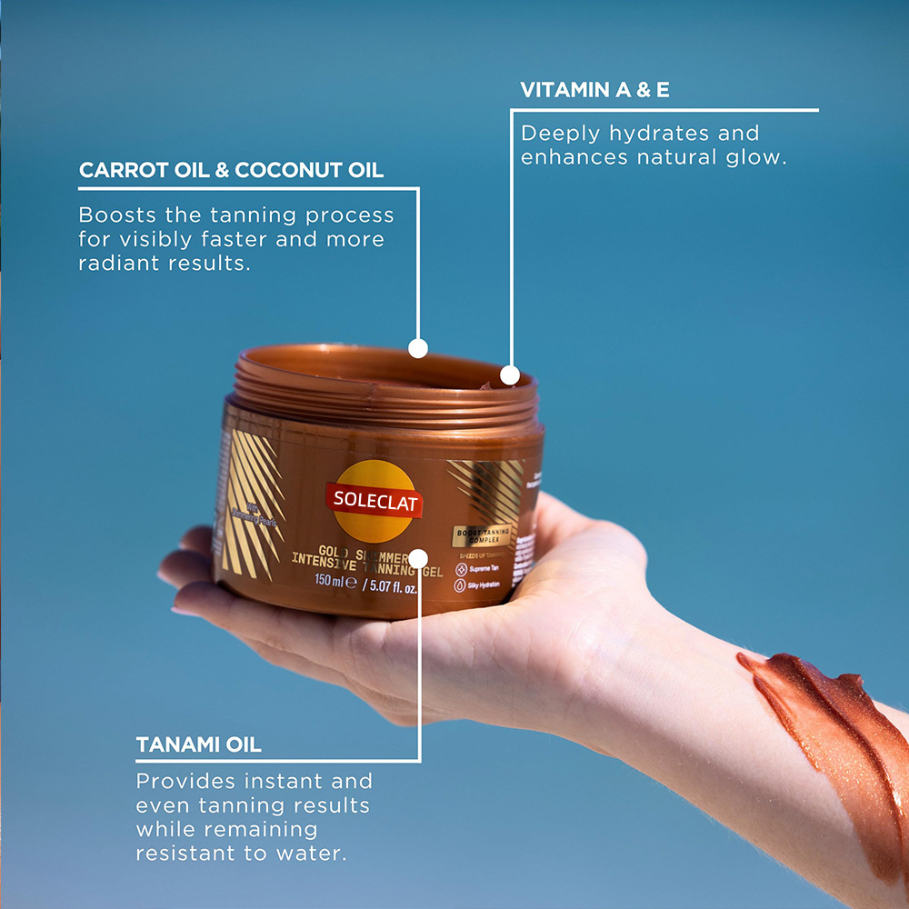 GoldenAura – Radiant Tanning Shimmer Gel