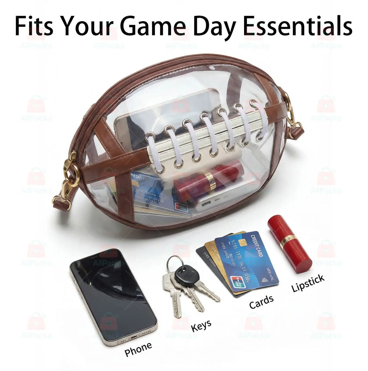 GridironCarry – Football-Inspired Clear Shoulder Bag